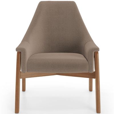 Poltrona Decorativa Para Sala de Estar Sakura L02 Bouclê Bege - Lyam Decor