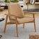 Poltrona Decorativa Para Sala de Estar Living Base Madeira Becker L02 Bouclê Mostarda - Lyam Decor