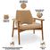 Poltrona Decorativa Para Sala de Estar Living Base Madeira Becker L02 Bouclê Mostarda - Lyam Decor