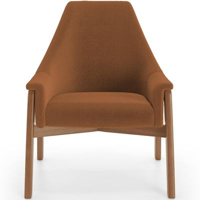 Poltrona Decorativa Para Sala de Estar Sakura L02 Bouclê Terracota - Lyam Decor