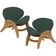 Kit 2 Poltronas Decorativa Orgânica Sala Living Kadosh L02 Suede Verde Musgo - Lyam Decor