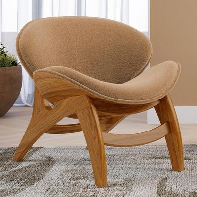 Poltrona Decorativa Orgânica Sala Living Kadosh L02 Bouclê Mostarda - Lyam Decor