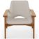 Poltrona Decorativa Para Sala de Estar Living Base Madeira Becker L02 Linho Bege - Lyam Decor