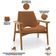 Poltrona Decorativa Para Sala de Estar Living Base Madeira Becker L02 Bouclê Terracota - Lyam Decor