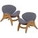 Kit 2 Poltronas Decorativa Orgânica Sala Living Kadosh L02 Suede Cinza - Lyam Decor