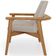 Poltrona Decorativa Para Sala de Estar Living Base Madeira Becker L02 Linho Bege - Lyam Decor