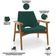 Poltrona Decorativa Para Sala de Estar Living Base Madeira Becker L02 Bouclê Verde - Lyam Decor