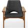 Poltrona Decorativa Para Sala de Estar Living Base Madeira Becker L02 Linho Cinza Escuro - Lyam Decor