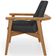 Poltrona Decorativa Para Sala de Estar Living Base Madeira Becker L02 Linho Cinza Escuro - Lyam Decor