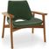 Poltrona Decorativa Para Sala de Estar Living Base Madeira Becker L02 Couríssimo Verde Musgo - Lyam Decor