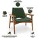 Poltrona Decorativa Para Sala de Estar Living Base Madeira Becker L02 Couríssimo Verde Musgo - Lyam Decor
