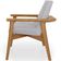 Poltrona Decorativa Para Sala de Estar Living Base Madeira Becker L02 Linho Cinza - Lyam Decor
