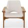 Poltrona Decorativa Para Sala de Estar Living Base Madeira Becker L02 Linho Cru - Lyam Decor