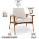 Poltrona Decorativa Para Sala de Estar Living Base Madeira Becker L02 Linho Cru - Lyam Decor