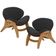 Kit 2 Poltronas Decorativa Orgânica Sala Living Kadosh L02 Bouclê Preto - Lyam Decor