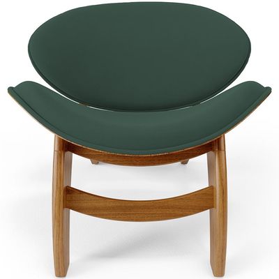 Poltrona Decorativa Orgânica Sala Living Kadosh L02 Suede Verde Musgo - Lyam Decor