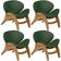 Kit 4 Poltronas Decorativa Orgânica Sala Living Kadosh L02 Couríssimo Verde Musgo - Lyam Decor