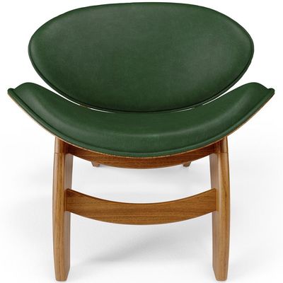 Kit 4 Poltronas Decorativa Orgânica Sala Living Kadosh L02 Couríssimo Verde Musgo - Lyam Decor