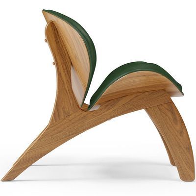 Kit 4 Poltronas Decorativa Orgânica Sala Living Kadosh L02 Couríssimo Verde Musgo - Lyam Decor