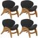 Kit 4 Poltronas Decorativa Orgânica Sala Living Kadosh L02 Bouclê Preto - Lyam Decor