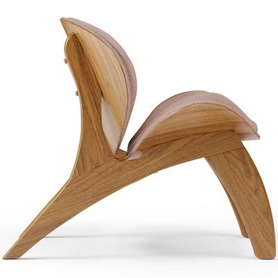 Kit 4 Poltronas Decorativa Orgânica Sala Living Kadosh L02 Linho Rosê - Lyam Decor