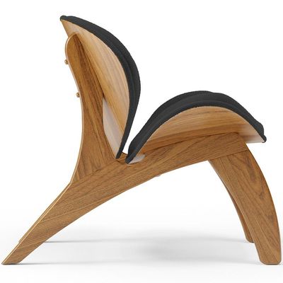 Kit 4 Poltronas Decorativa Orgânica Sala Living Kadosh L02 Bouclê Preto - Lyam Decor
