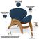 Kit 2 Poltronas Decorativa Orgânica Sala Living Kadosh L02 Suede Azul Marinho - Lyam Decor