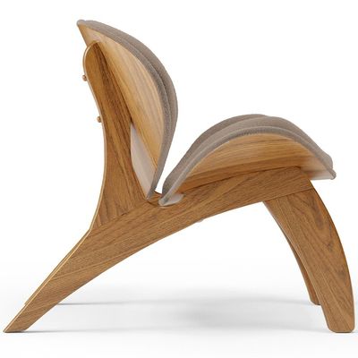 Kit 4 Poltronas Decorativa Orgânica Sala Living Kadosh L02 Bouclê Bege - Lyam Decor