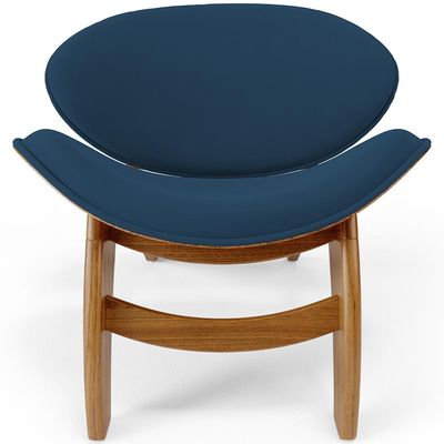 Kit 4 Poltronas Decorativa Orgânica Sala Living Kadosh L02 Suede Azul Marinho - Lyam Decor