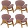 Kit 4 Poltronas Decorativa Orgânica Sala Living Kadosh L02 Suede Rosê - Lyam Decor