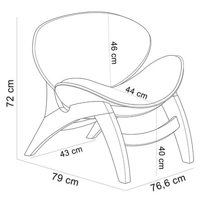 Kit 4 Poltronas Decorativa Orgânica Sala Living Kadosh L02 Couríssimo Marrom - Lyam Decor