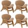 Kit 4 Poltronas Decorativa Orgânica Sala Living Kadosh L02 Bouclê Mostarda - Lyam Decor