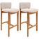 Kit 02 Banquetas Alta Para Cozinha Sala de Jantar Bar Dara L02 Suede Bege - Lyam Decor