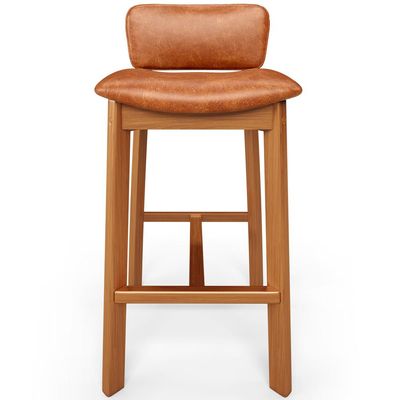 Banqueta Alta Para Cozinha Sala de Jantar Bar Dara L02 Couríssimo Camel - Lyam Decor