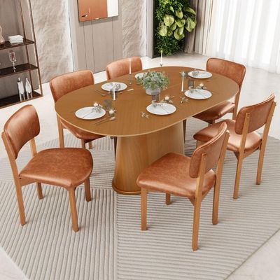 Kit 02 Cadeiras Para Sala de Jantar Cozinha Living Estofada Dara L02 Couríssimo Camel - Lyam Decor