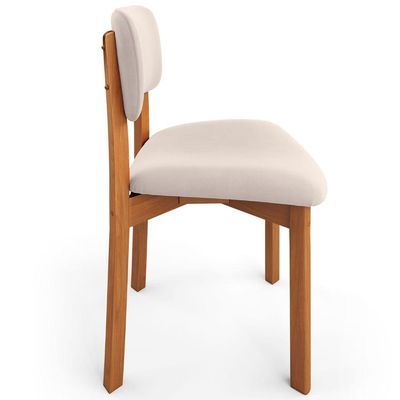 Cadeira Para Sala de Jantar Cozinha Living Estofada Dara L02 Suede Bege - Lyam Decor