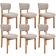 Kit 06 Cadeiras Para Sala de Jantar Cozinha Living Estofada Dara L02 Bouclê Creme - Lyam Decor