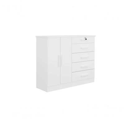Cômoda New Athos 5 Gavetas Com Sapateira D Doro Branco