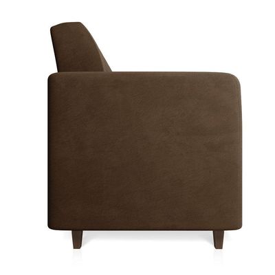 Sofá 03 Lugares Arezzo Suede Pés Chanfrado Tabaco - D'rossi Cor Marrom