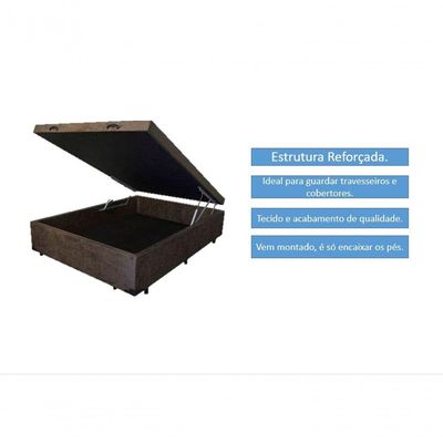 Cama Box Baú Casal 138 - Bello Box- Suede Marrom