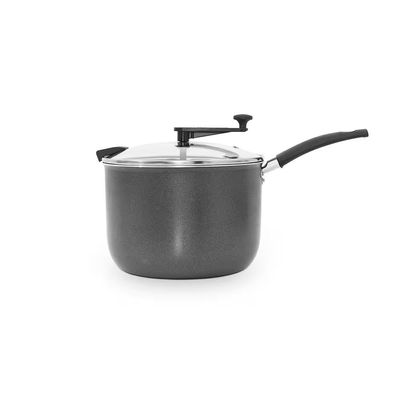 Pipoqueira 22cm 5,6L Antiaderente com Tampa de Vidro Multiflon Cinza