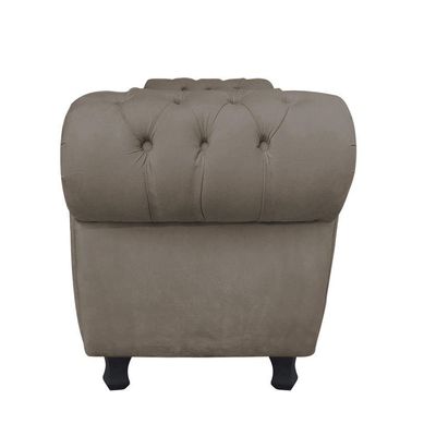 Recamier com Baú Grécia 195cm Suede Marrom Rato