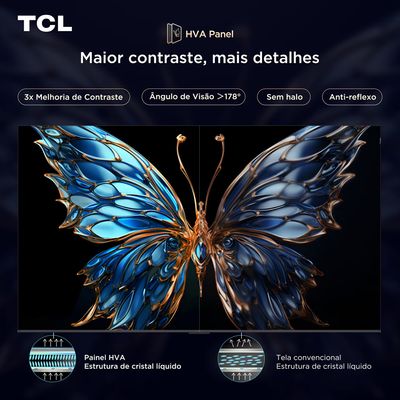 Smart TV 50 50P7K 4K QLED UHD 60Hz com Sistema Operacional Google TV TCL Preto / Bivolt