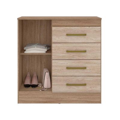 Cômoda De Quarto Montevideu C- 1 Porta E 4 Gavetas Cafe Touch - Demóbile
