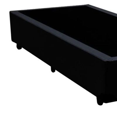 Cama Box Solteiro 88 Bello Box - Tecido Sintético Preto 88x188x40