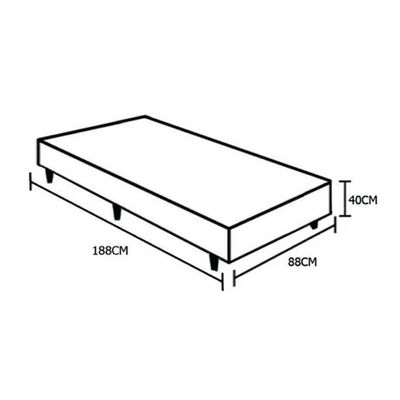 Cama Box Solteiro 88 Bello Box - Tecido Sintético Preto 88x188x40