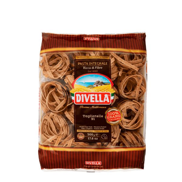 MACARRÃO DIVELLA 91 TAGLIATELLE INTEGRAL 500G MACARRÃO DIVELLA 91 TAGLIATELLE INTEGRAL 500G