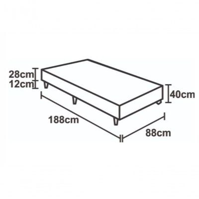 Cama Box Solteiro 88 Bello Box - Tecido Sintético Marrom