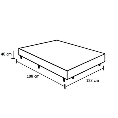 Cama Box Viúva 128 Bello Box - Tecido Sintético Branco