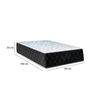 Cama Box Solteiro 88 Tecido Sintético Branco Com Colchão Marrocos - Poliéster - Espuma D33 30cm